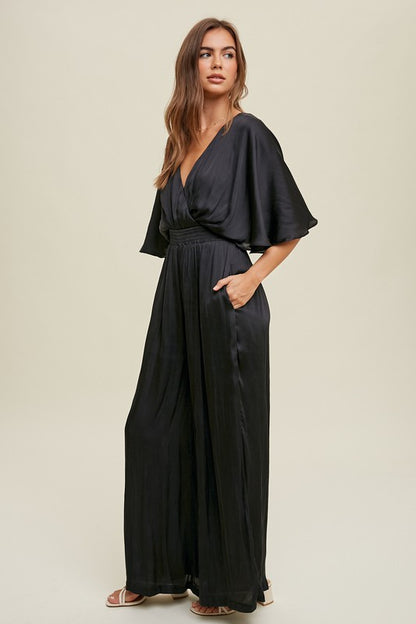 Marelyn Satin Wide Leg Jumpsuit